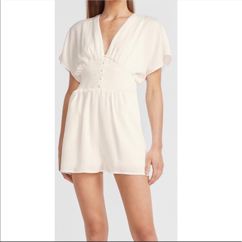 NWT - Express Smocked Waist V-Neck Romper